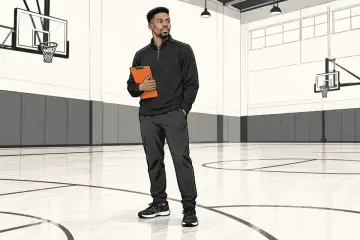 練習コートでクリップボードを持つノリス・コール