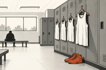 ロッカールームに並ぶ4着の復刻ユニフォーム