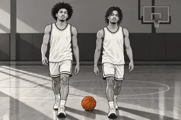 コート上を並んで歩くディラン・ハーパーとステフォン・キャッスル