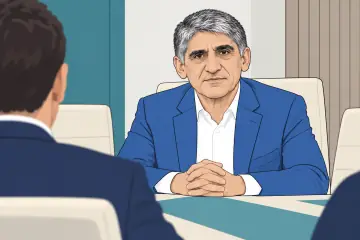 会議室で落ち着いた表情のヤナキス
